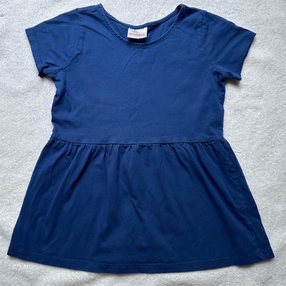 Hanna Andersson blue Peplum Top size 10